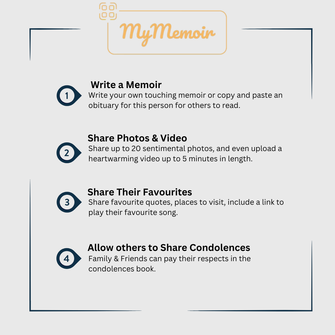 My Memoir Memorial Plaque and Webpage | Gold/Small - MyMemoir